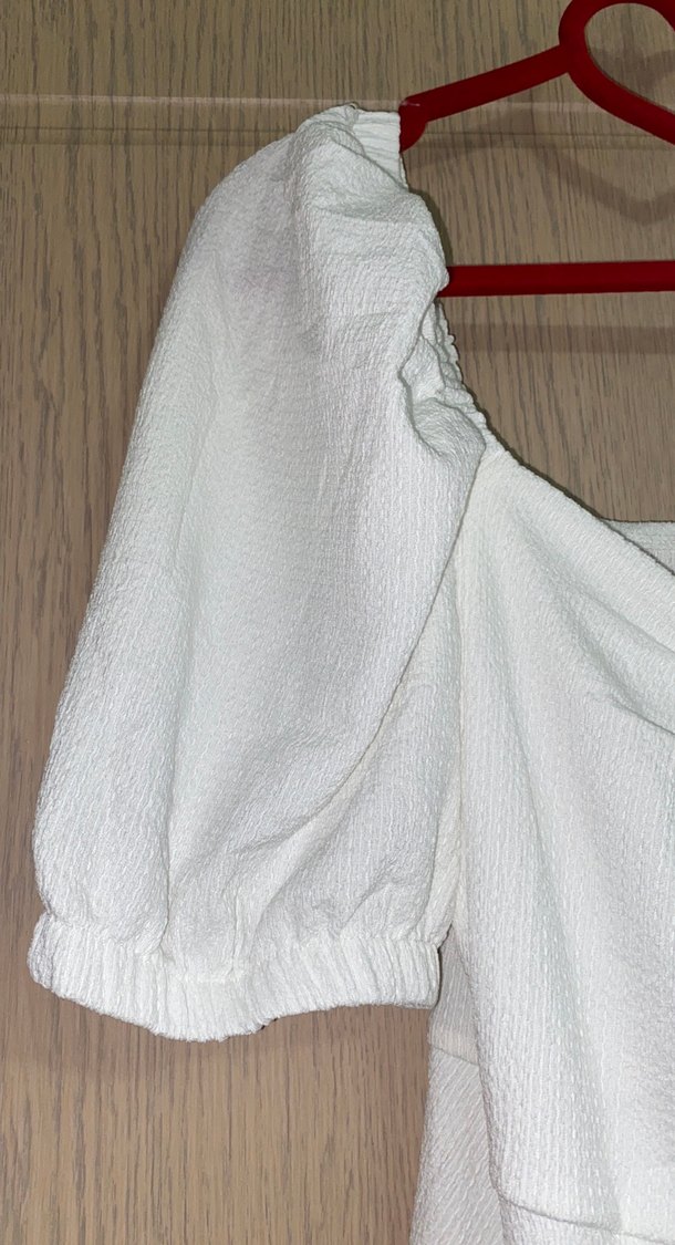 Beyaz Midi Keten Bohem Elbise - Görsel 3