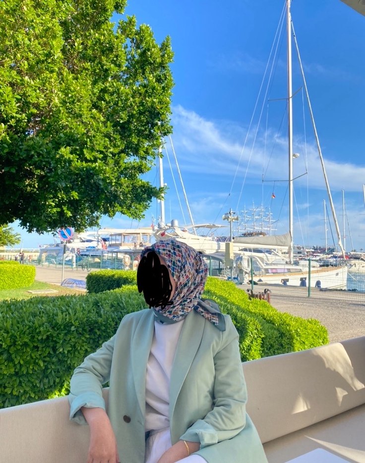 Su yeşili blazer ceket ( eşarp da hediye) - Görsel 3