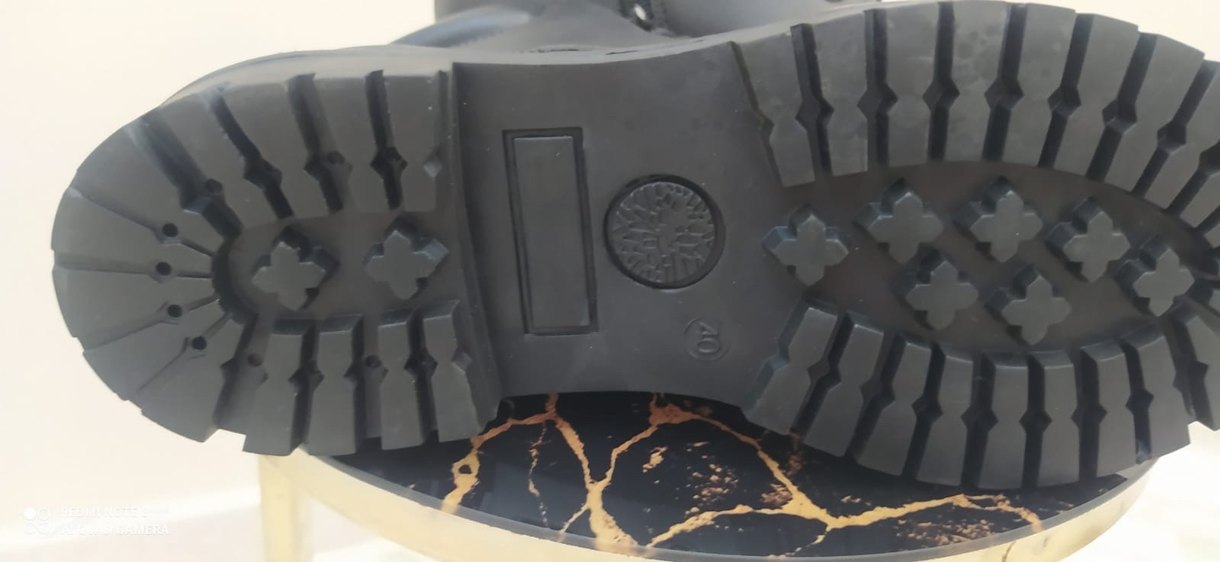 Siyah Bağcıklı Erkek Kauçuk Bot deri görünümlü - Görsel 5