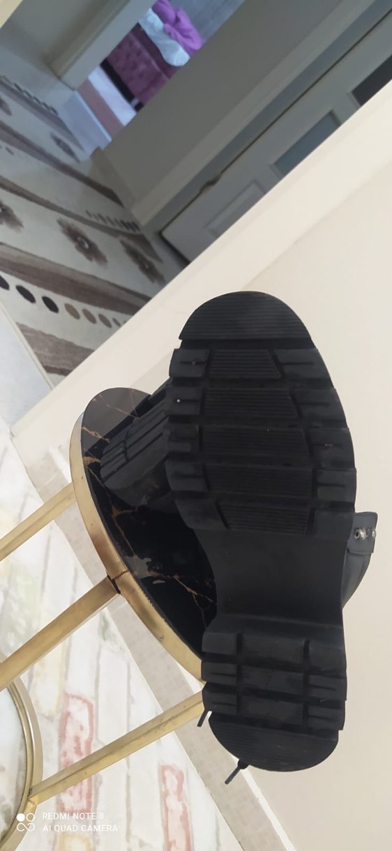 Siyah Deri postal bot - Görsel 5