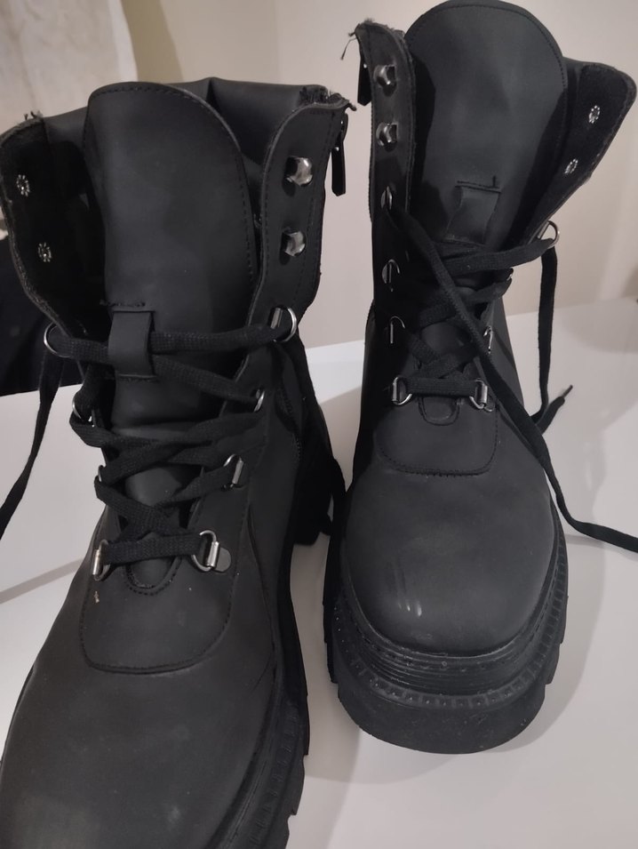 Siyah Deri postal bot - Görsel 3