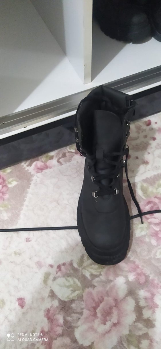 Siyah Deri postal bot - Görsel 4