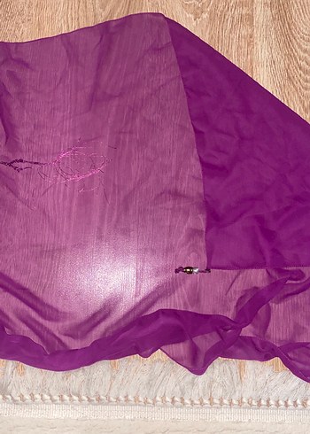 Mor İpek Dokulu Kadın Şal - Görsel 2