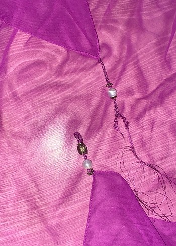 Mor İpek Dokulu Kadın Şal - Görsel 4