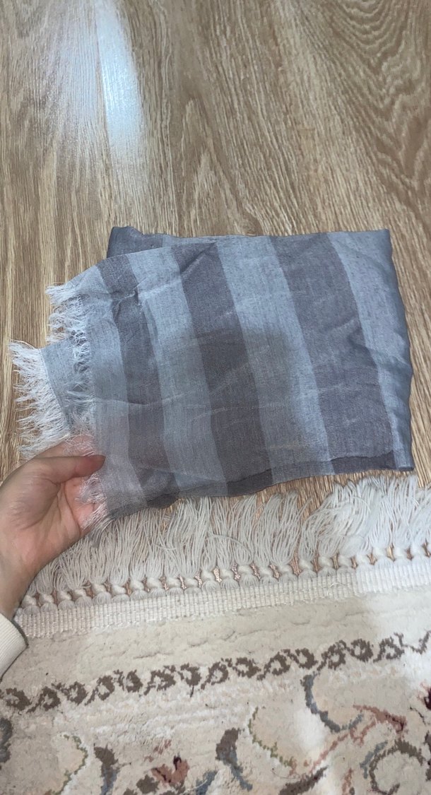 Bohem Gri Uzun şal - Görsel 2