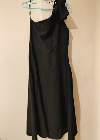 Klasik Siyah Tek Omuzlu Abiye Elbise - Görsel 3