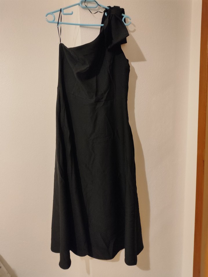 Klasik Siyah Tek Omuzlu Abiye Elbise - Görsel 2