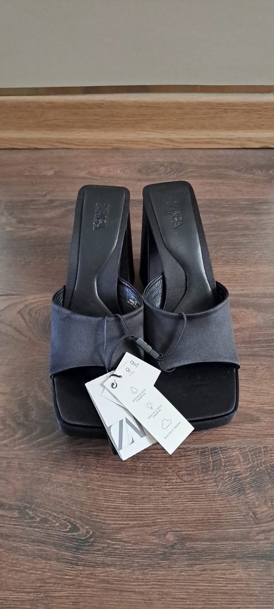 Siyah Platform Topuklu Kadın Sandalet - Görsel 2