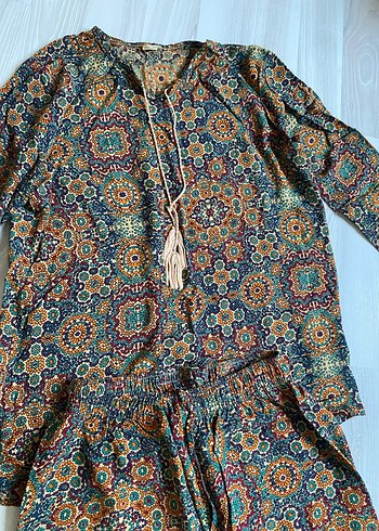 Renkli Bohem Püsküllü Mini Tunik - Görsel 2