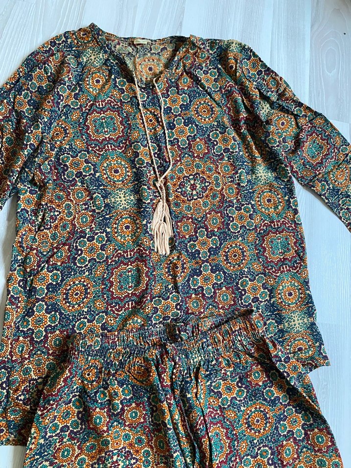 Renkli Bohem Püsküllü Mini Tunik - Görsel 2