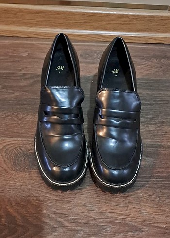 Kadın Siyah Tokalı Topuklu Loafer - Görsel 4