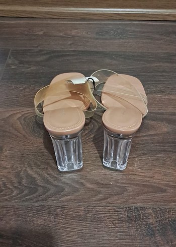 Bej Kadın Blok Topuklu Minimalist Terlik - Görsel 3