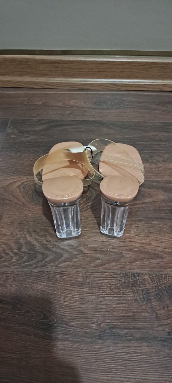 Bej Kadın Blok Topuklu Minimalist Terlik - Görsel 3