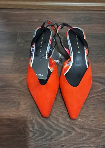 Renkli Baskılı Tokalı Kadın Stiletto - Görsel 2