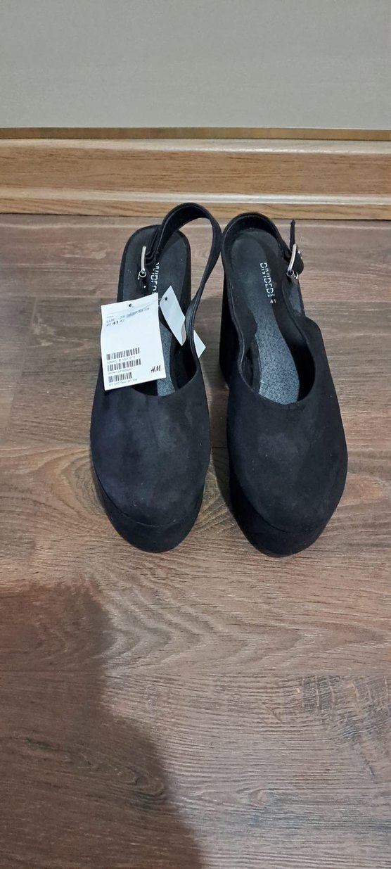 Siyah Platform Topuklu Kadın Ayakkabı - Görsel 4