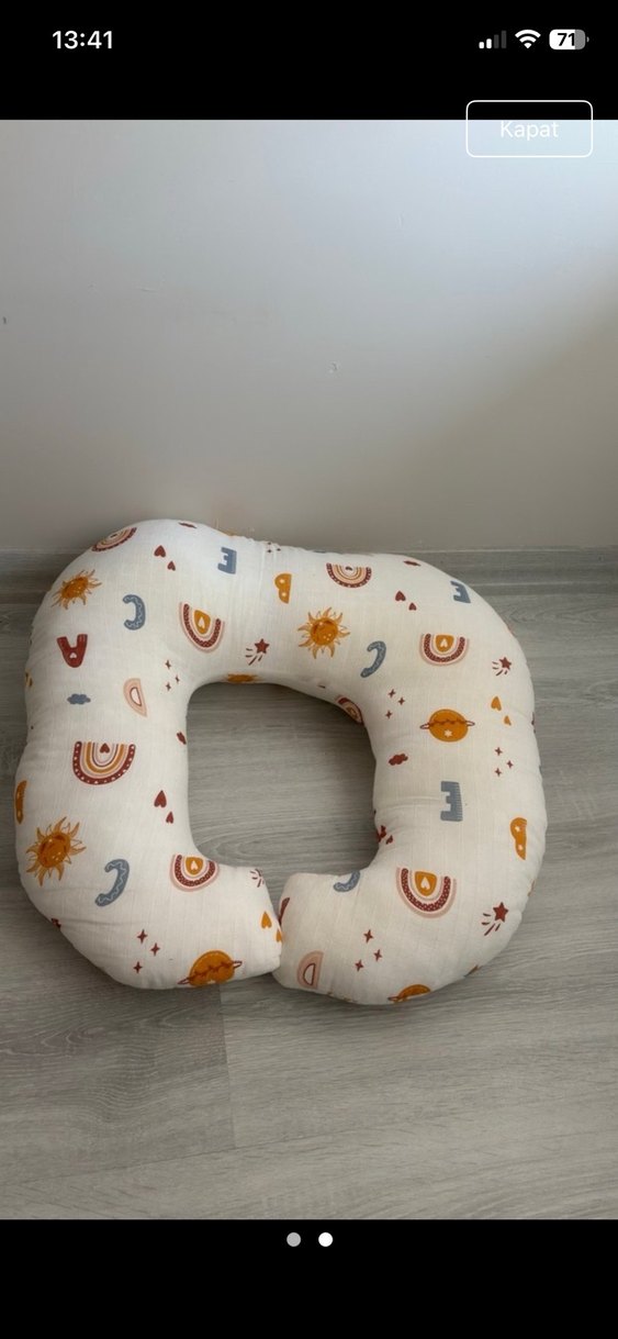 Renkli Desenli Emzirme yastığı ve destekli yatak - Görsel 2