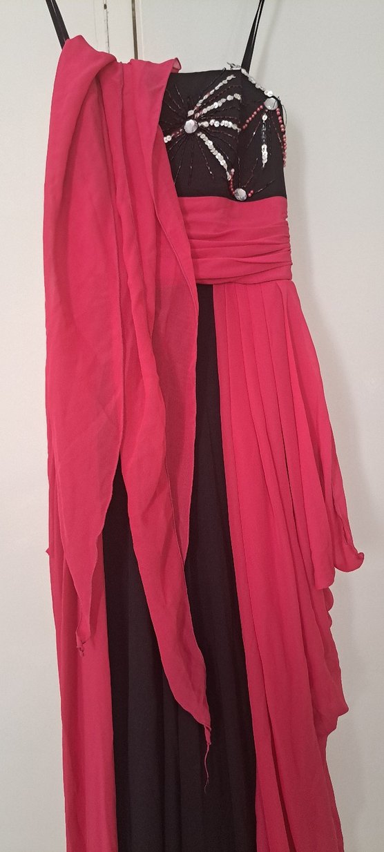 Pudra Pembe Drapeli Uzun Straplez Elbise - Görsel 5