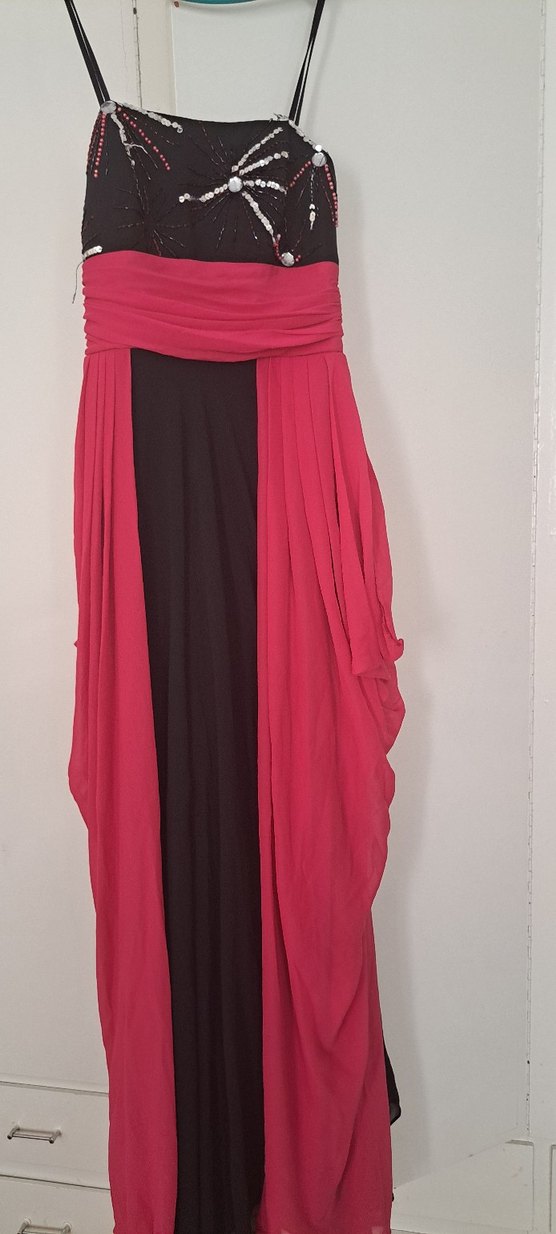 Pudra Pembe Drapeli Uzun Straplez Elbise - Görsel 3