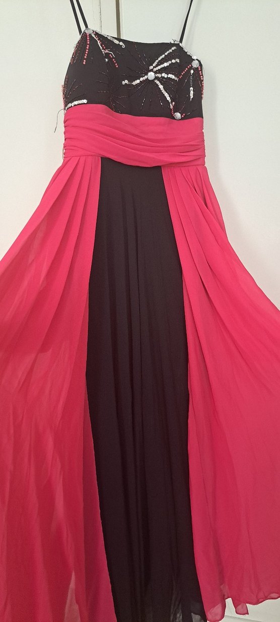 Pudra Pembe Drapeli Uzun Straplez Elbise - Görsel 4