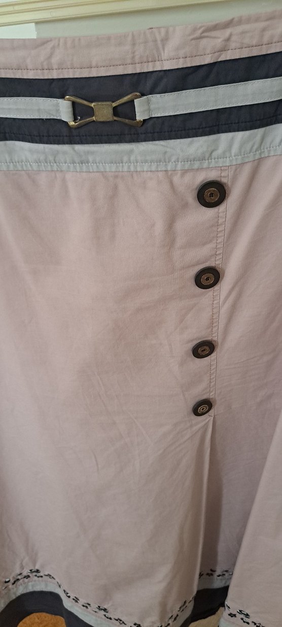 Düğmeli Nakışlı Bohem Kadın Uzun Etek - Görsel 3