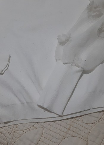 Uzun Kollu Beyaz Kadın Bluz - Görsel 5