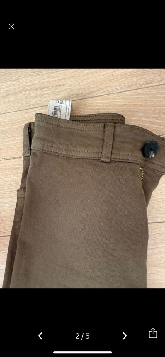 Kadın haki Kemerli Uzun  Pantolon - Görsel 2