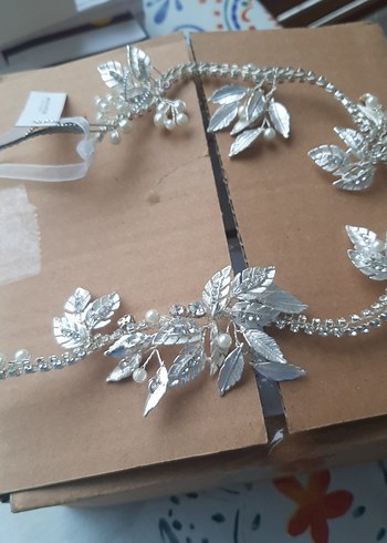 Boncuklu Metal Yapraklı Bohem Saç Aksesuarı - Görsel 3