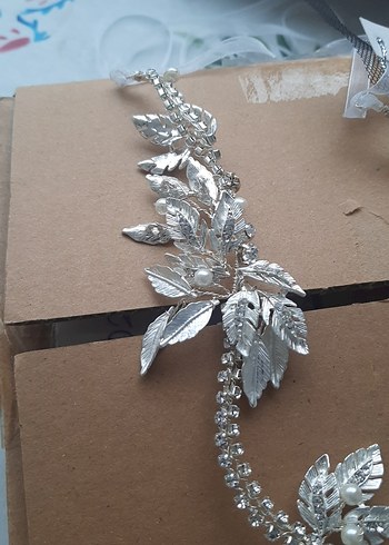 Boncuklu Metal Yapraklı Bohem Saç Aksesuarı - Görsel 2