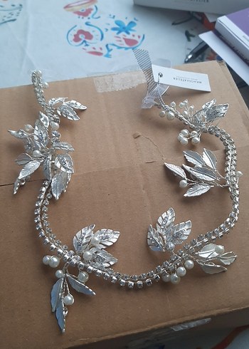 Boncuklu Metal Yapraklı Bohem Saç Aksesuarı - Görsel 5