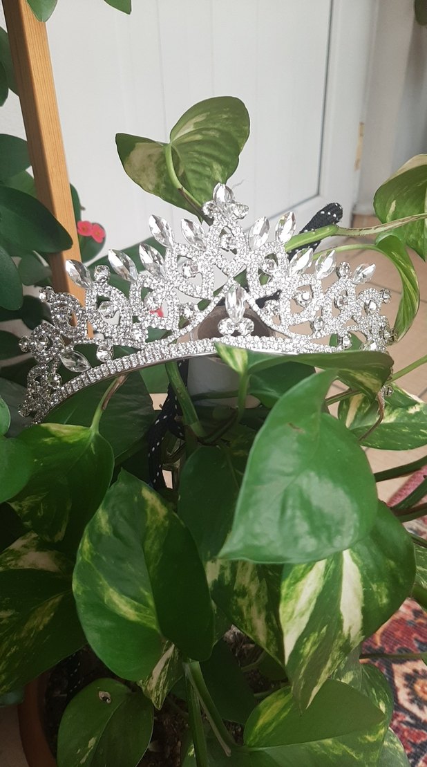 Beyaz Parlak Taşlı Gelin Tacı - Görsel 4