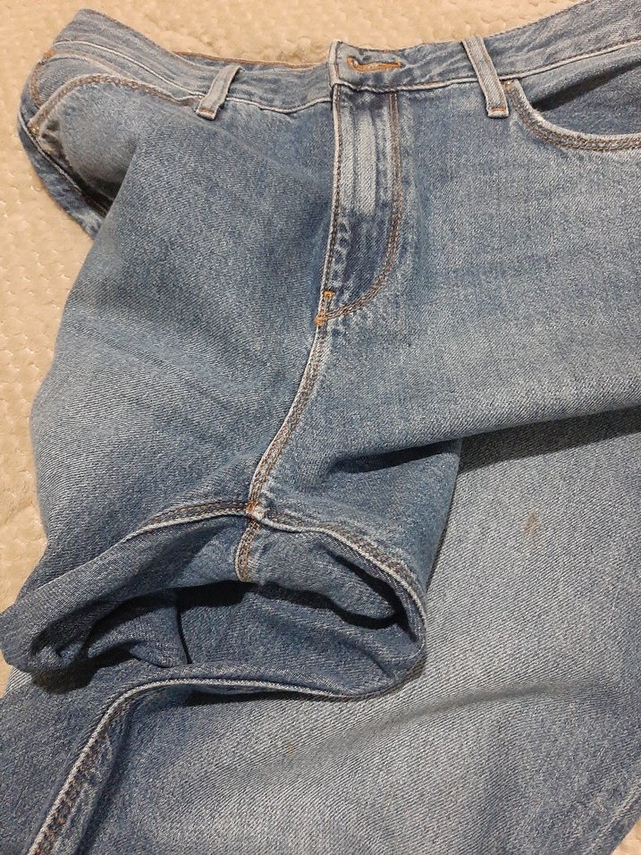 mqvi Tonlu Bol Kesim Midi Kot Pantolon - Görsel 5