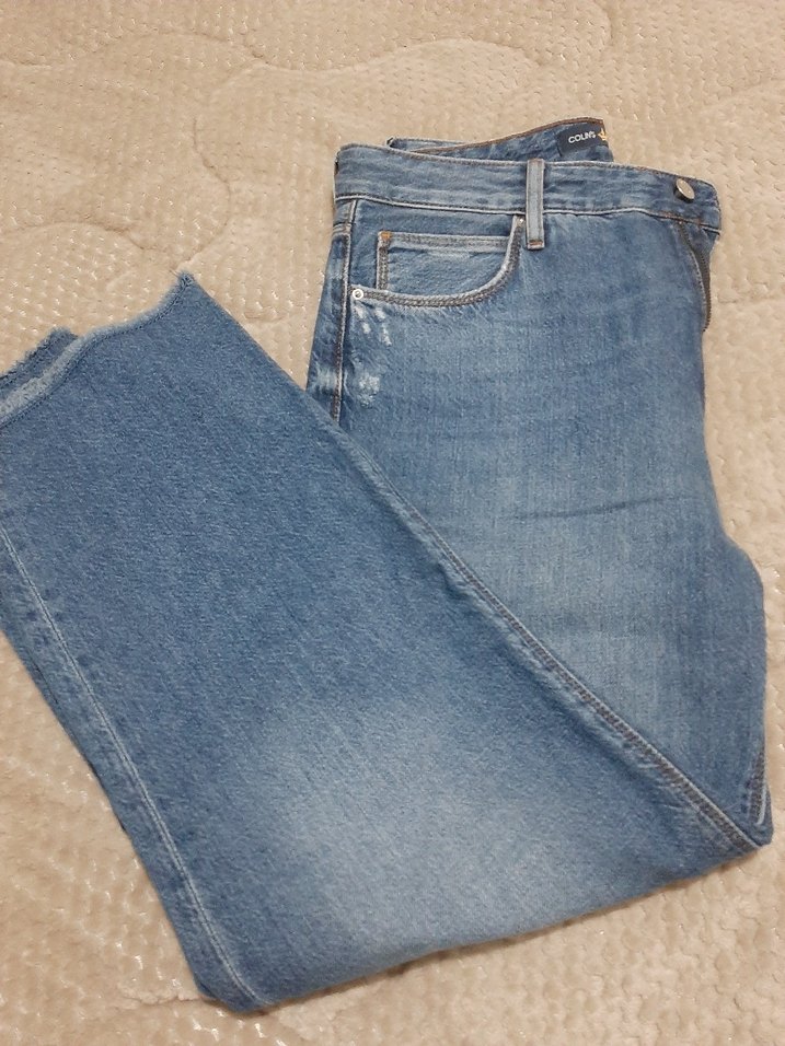 mqvi Tonlu Bol Kesim Midi Kot Pantolon - Görsel 3