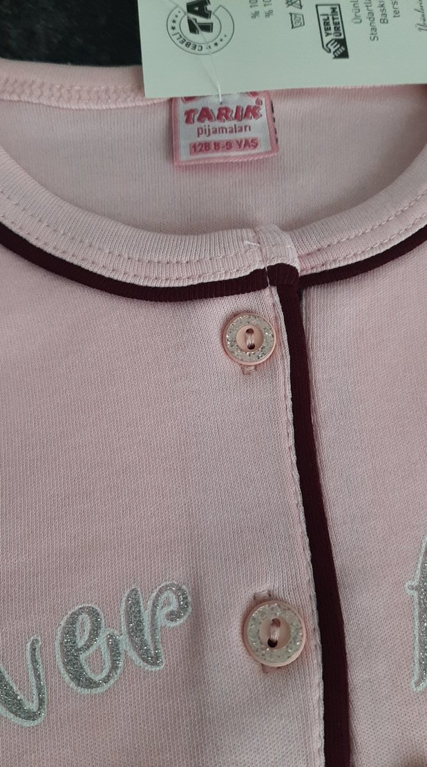 Pembe Baskılı Uzun Kollu  Pijama Takımı - Görsel 5