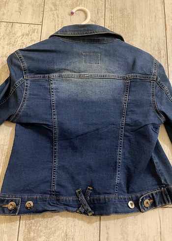 Düğmeli Mavi Kadın Denim Ceket - Görsel 3