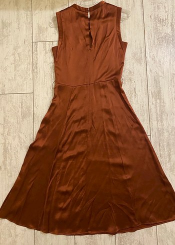 Mango Kiremit Uzun Saten Elbise - Görsel 2