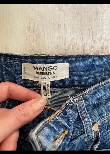 Mango Düğmeli Midi Denim Pantolon - Görsel 2