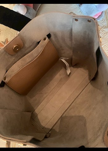 Mudo Bej Deri Kadın Omuz Çantası - Görsel 2