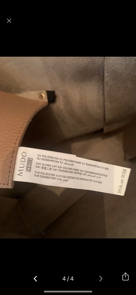 Mudo Bej Deri Kadın Omuz Çantası - Görsel 3