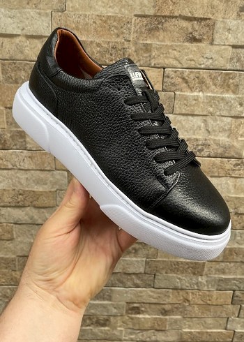 Siyah Erkek Sneakers, Bağcıklı, Günlük