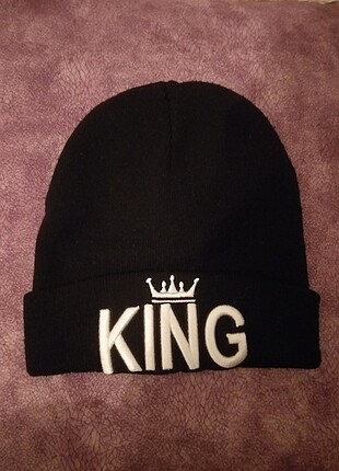 King bere şapka siyah erkek unisex 