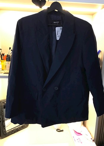 Düğmeli Lacivert Kadın Blazer Ceket