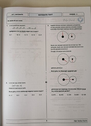  Beden Bilgi Sarmal Ayt Matematik Denemeleri