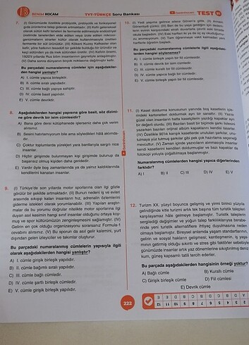 Beden Renk BENİM HOCAM TYT TÜRKÇE SORU BANKASI