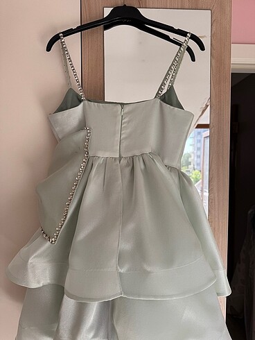 Mint yeşili mini elbise - Görsel 2