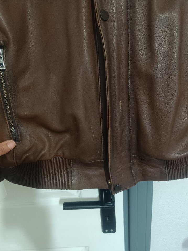 Kahverengi Deri Erkek Ceket - Görsel 4