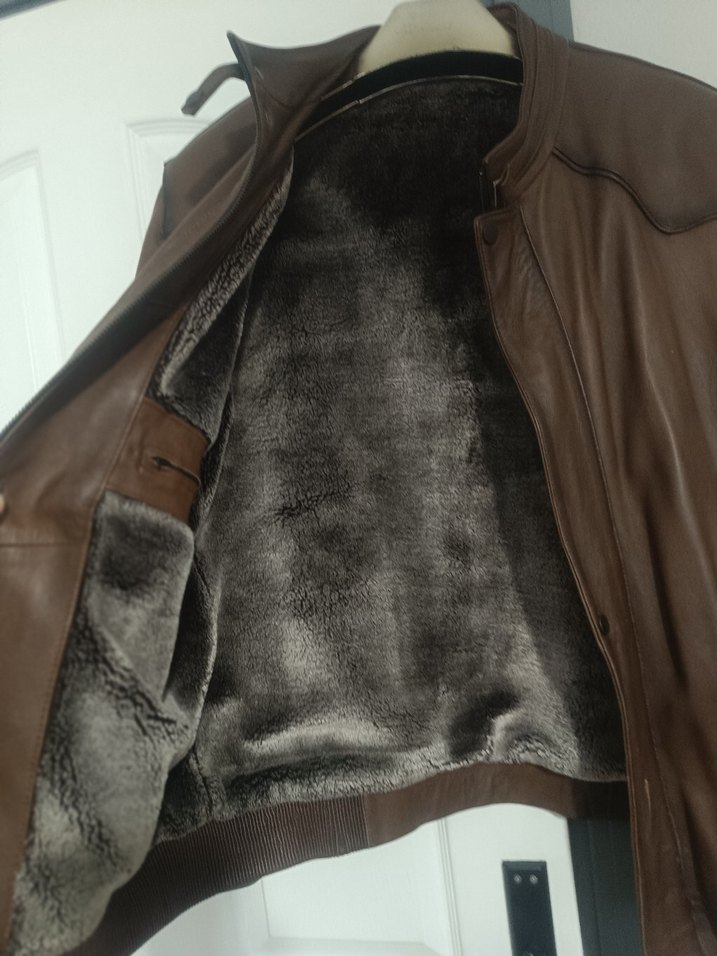 Kahverengi Deri Erkek Ceket - Görsel 2