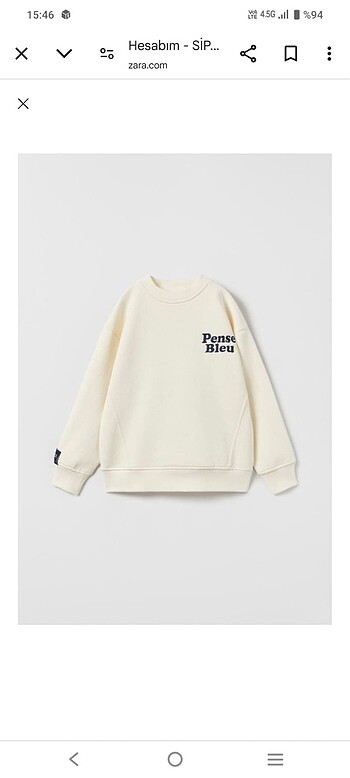 Zara erkek çocuk sweatshirt