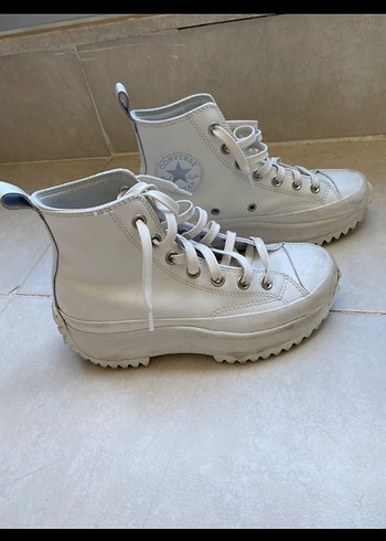 Beyaz Platform Topuklu Converse Kadın Spor Ayakkabı