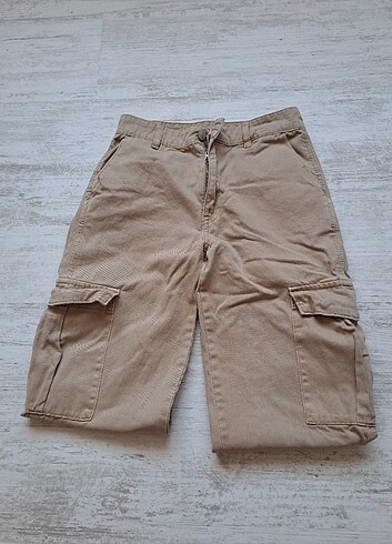 36 Beden camel Renk Pull and Bear Kargo Pantolon