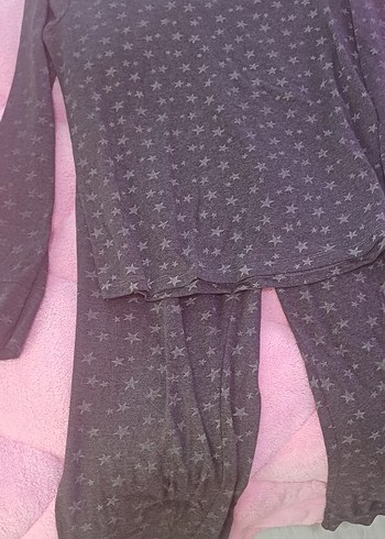 xl Beden Kadın Gri Uzun Kollu Rahat Pijama Takımı